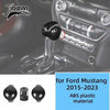 Carbon fiber grain decorative trim kit for Ford Mustang 2015-2023 featuring knob and trim pieces