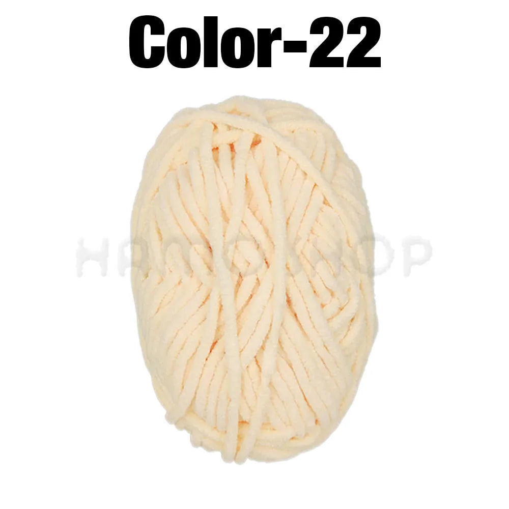 Soft Velvet Chenille Yarn for Knitting and Crochet – 2 Rolls