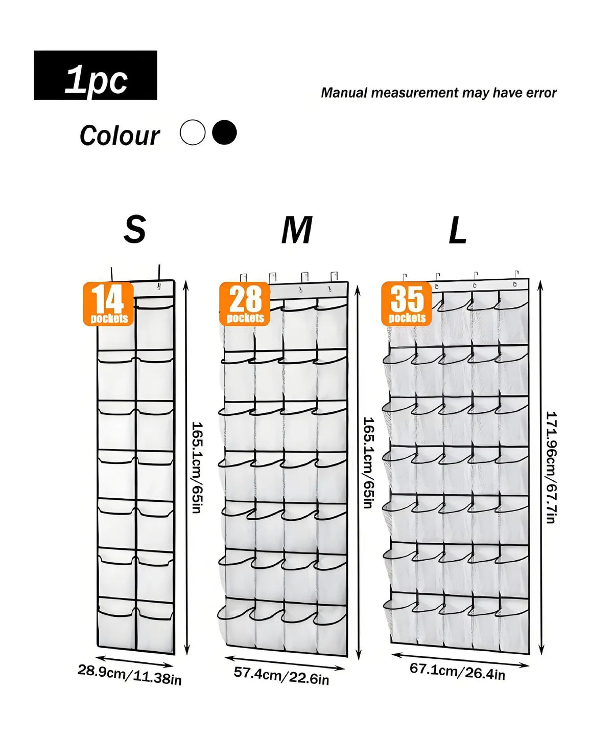 Over-the-Door Shoe Organizer with Mesh Pockets