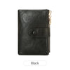 Women's Retro Tri-Fold Wallet with Large Capacity and Dual Zippers