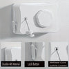 White retractable stainless steel clothesline with a lock button and PVD coated cord