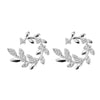 Sterling Silver Leaf Stud Earrings