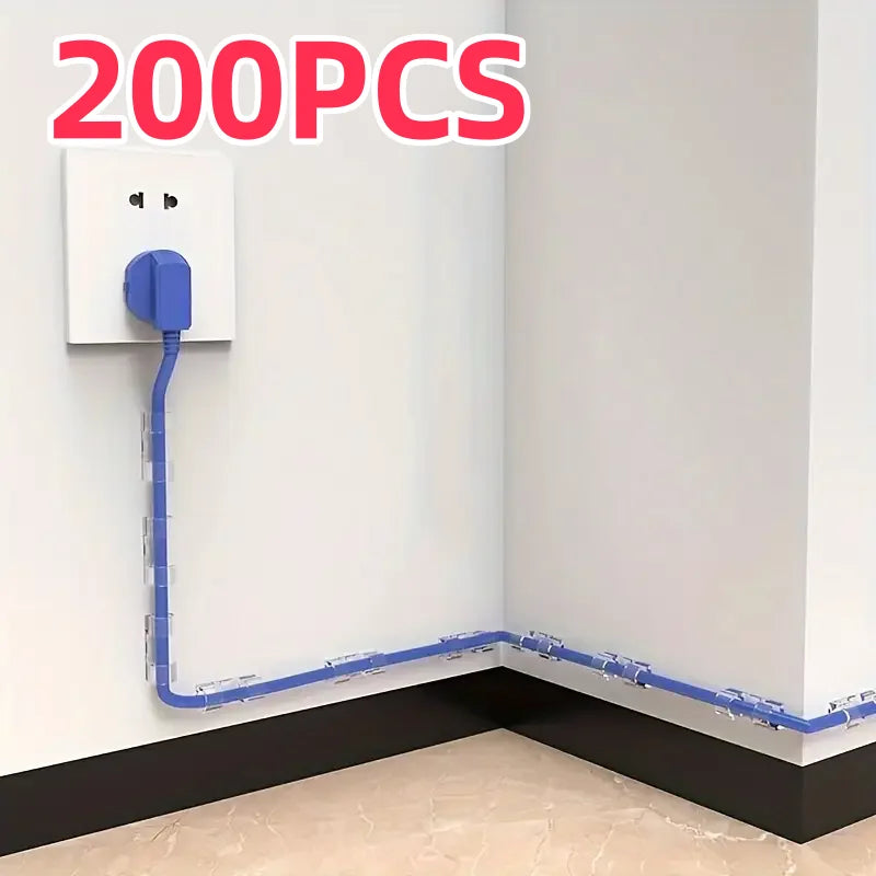 Clear Plastic Cable Clips with Adhesive Backing