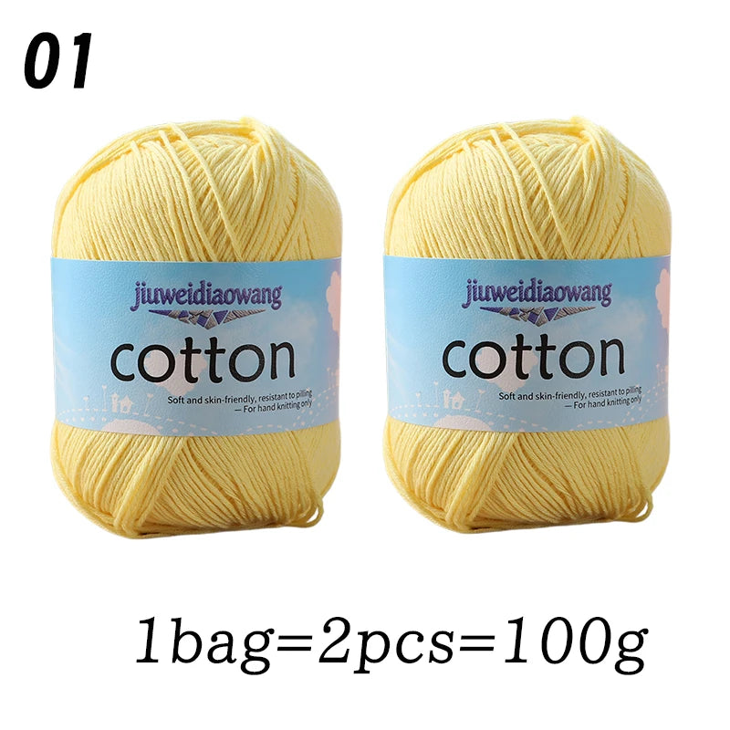 Premium 100% Cotton Yarn – Medium-Fine Weight for All-Season Knitting