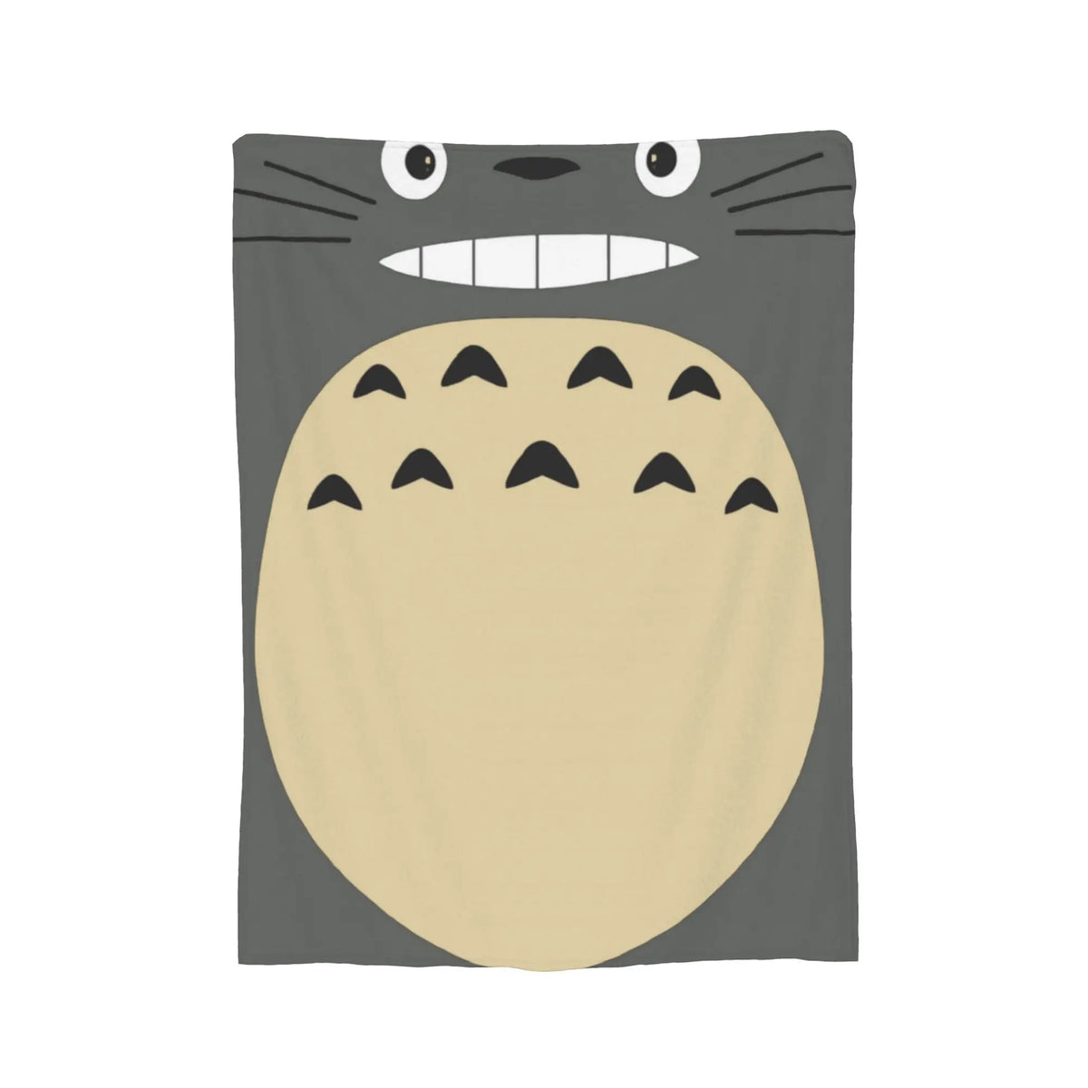 Cozy Grey Totoro-Inspired Fleece Throw Blanket