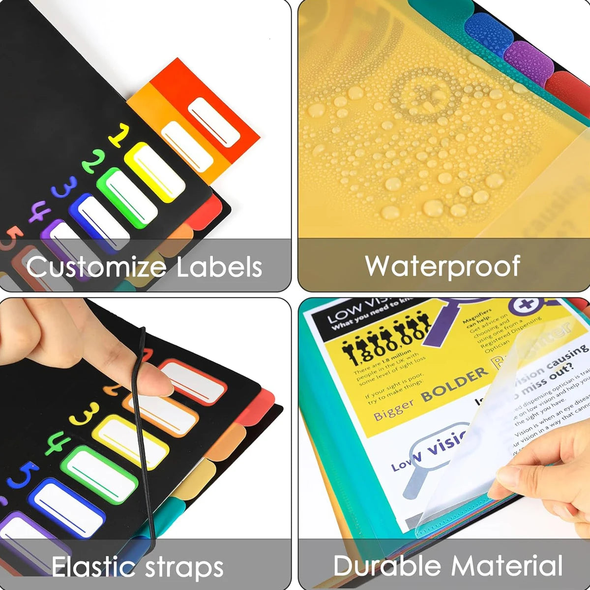 A4 File Organizer with Monthly Dividers and Color-Coded Tabs
