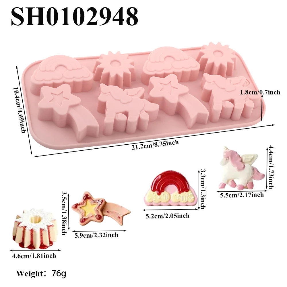 Rainbow Unicorn Silicone Chocolate & Mousse Mold