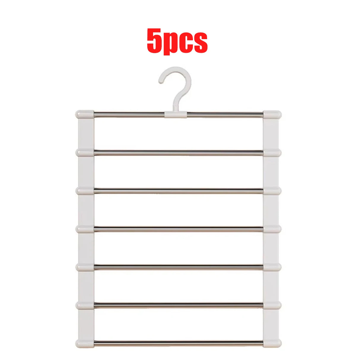 Five piece stainless steel multi-layer hanger for trousers