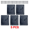 Five black wall-mount holders for Makita 18V batteries and power tools, including mounting brackets.