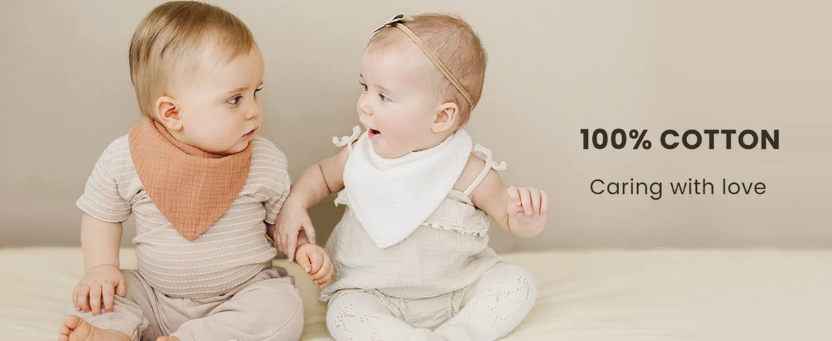 100% Cotton Muslin Baby Bibs with Adjustable Snaps – Multi-Use Drool & Burp Cloths (10/20/30 Pack)