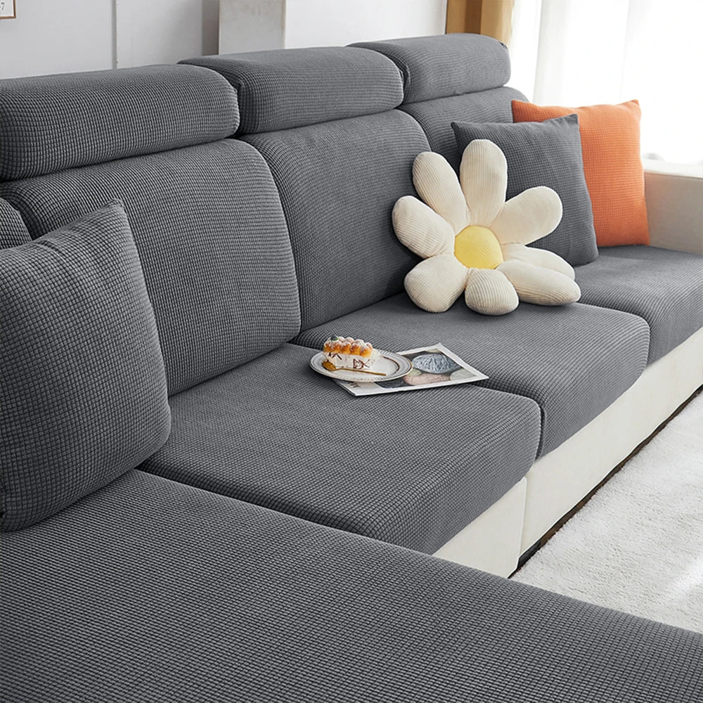 Stretchable Jacquard Sofa Cushion Covers with Anti-Slip Base