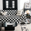 Checkerboard Jacquard Sofa Cover – Washable Nordic Style Slipcover
