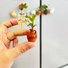 Mini Ceramic Vase Fridge Magnet with Artificial Flower Holder