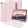 Pinkes Premium-Leder-iPad-Keyboard-Hülle mit Tablet und Tastatur
