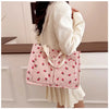 Strawberry Bowknot Canvas Tote Bag