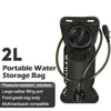 A black portable water storage bag with a pressure-resistant design and a large-caliber filling port.