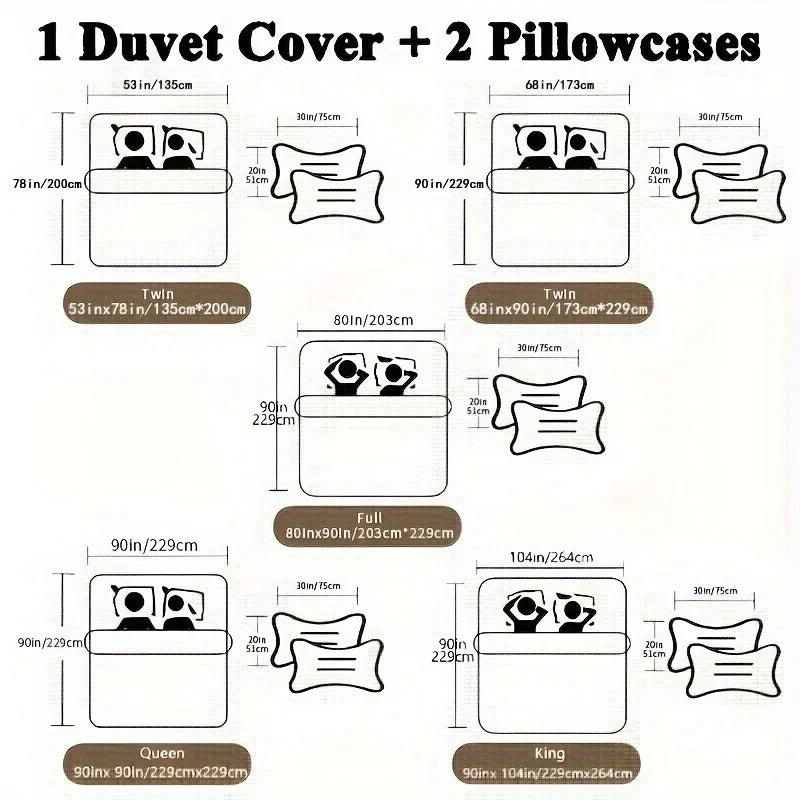 Grey and Black King Size Duvet Cover Set with Pillowcases
