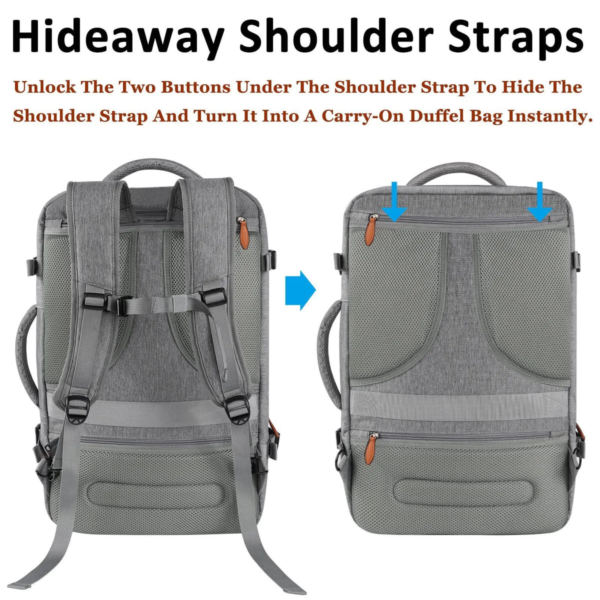 Expandable Travel Backpack with 4 Packing Cubes