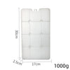 A white reusable leak-proof ice pack with dimensions 30cm by 17cm and a weight of 1000g.