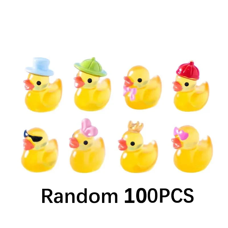 Glow-in-the-Dark Mini Duck Figurines for Garden & Décor
