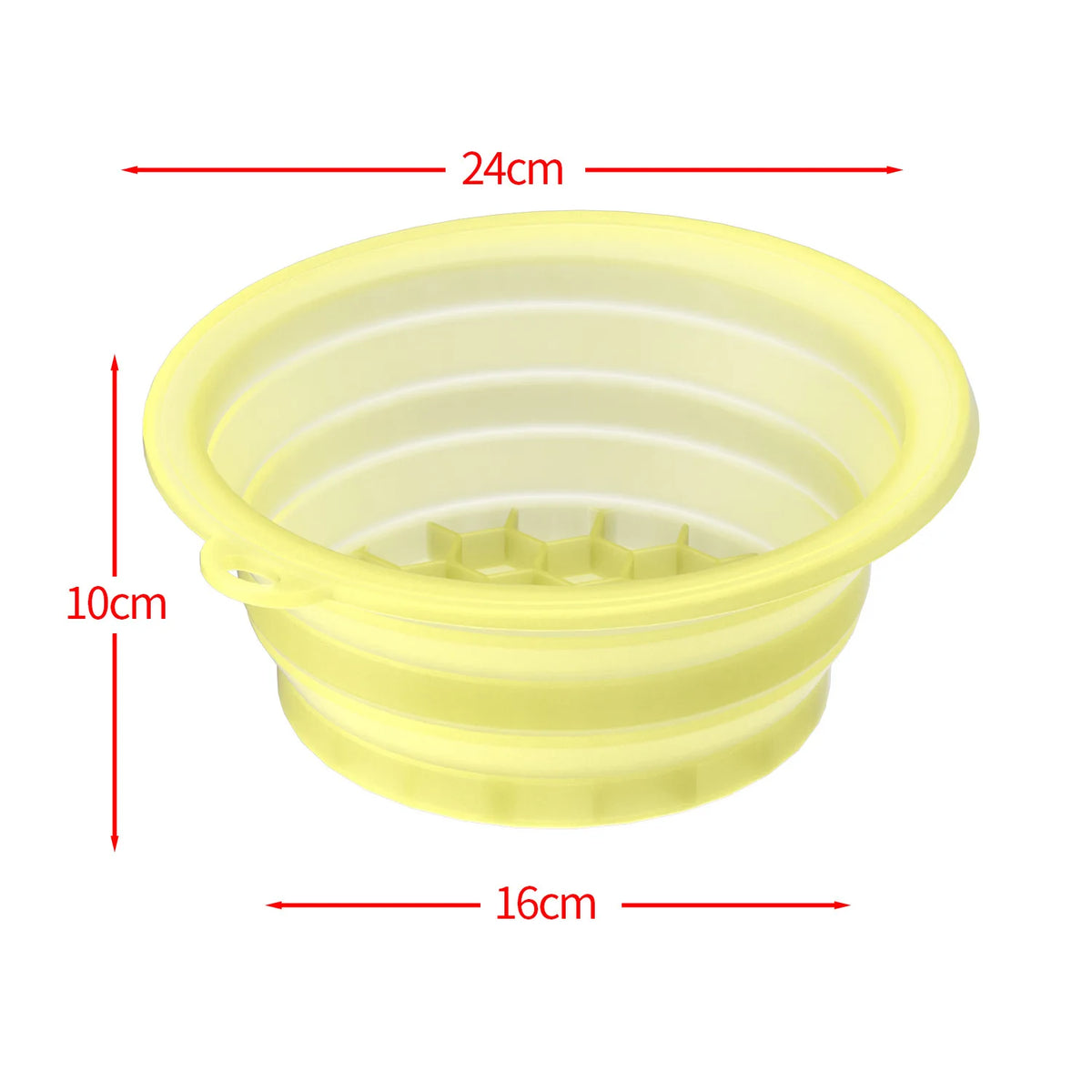 Yellow foldable silicone ice face mask bowl with a built-in tray