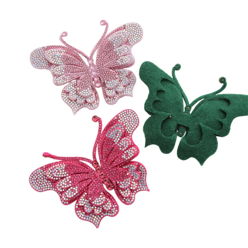 Colored Rhinestone Butterfly Applique for DIY Crafts