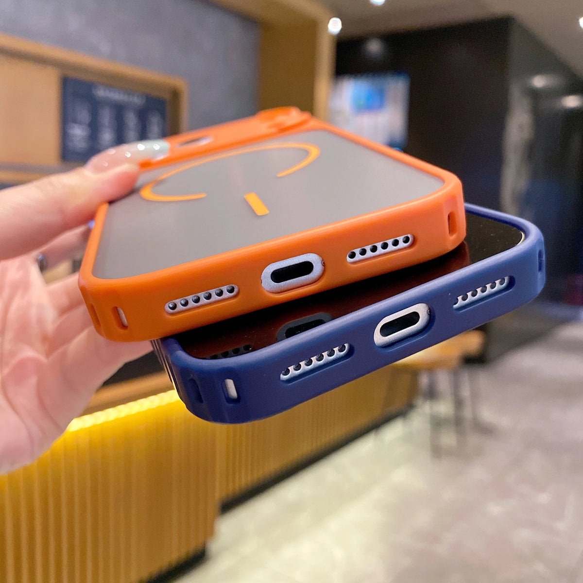 Frosted Clear Magnetic Case for iPhone with Non-Slip Bumper