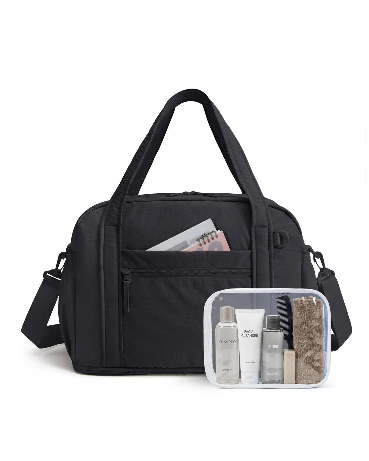Expandable Travel Duffle Bag with TSA Toiletry Kit