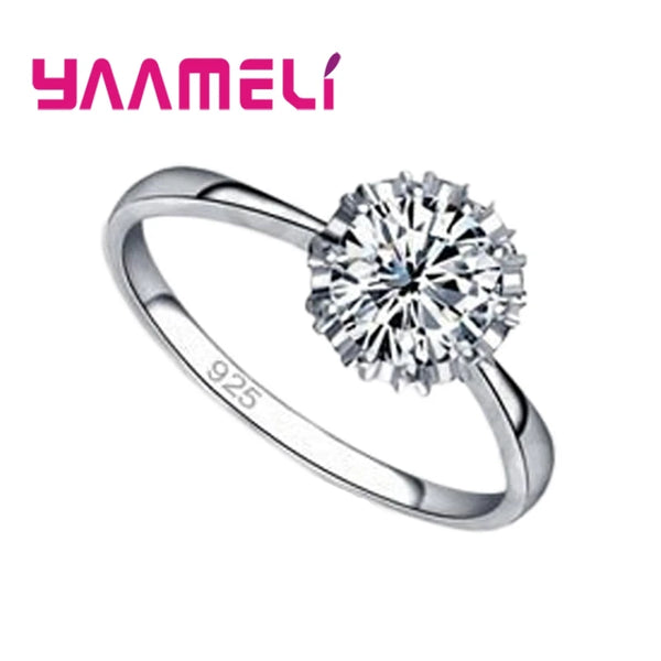 925 Sterling Silver Cubic Zirconia Engagement Ring