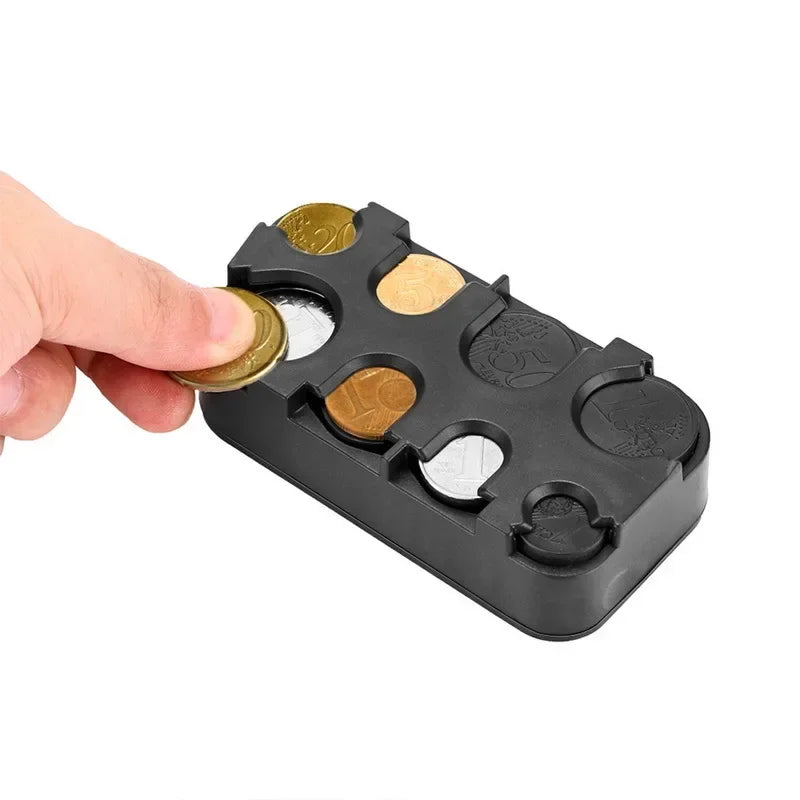 Compact Euro Coin Organizer with Quick-Access Dispenser