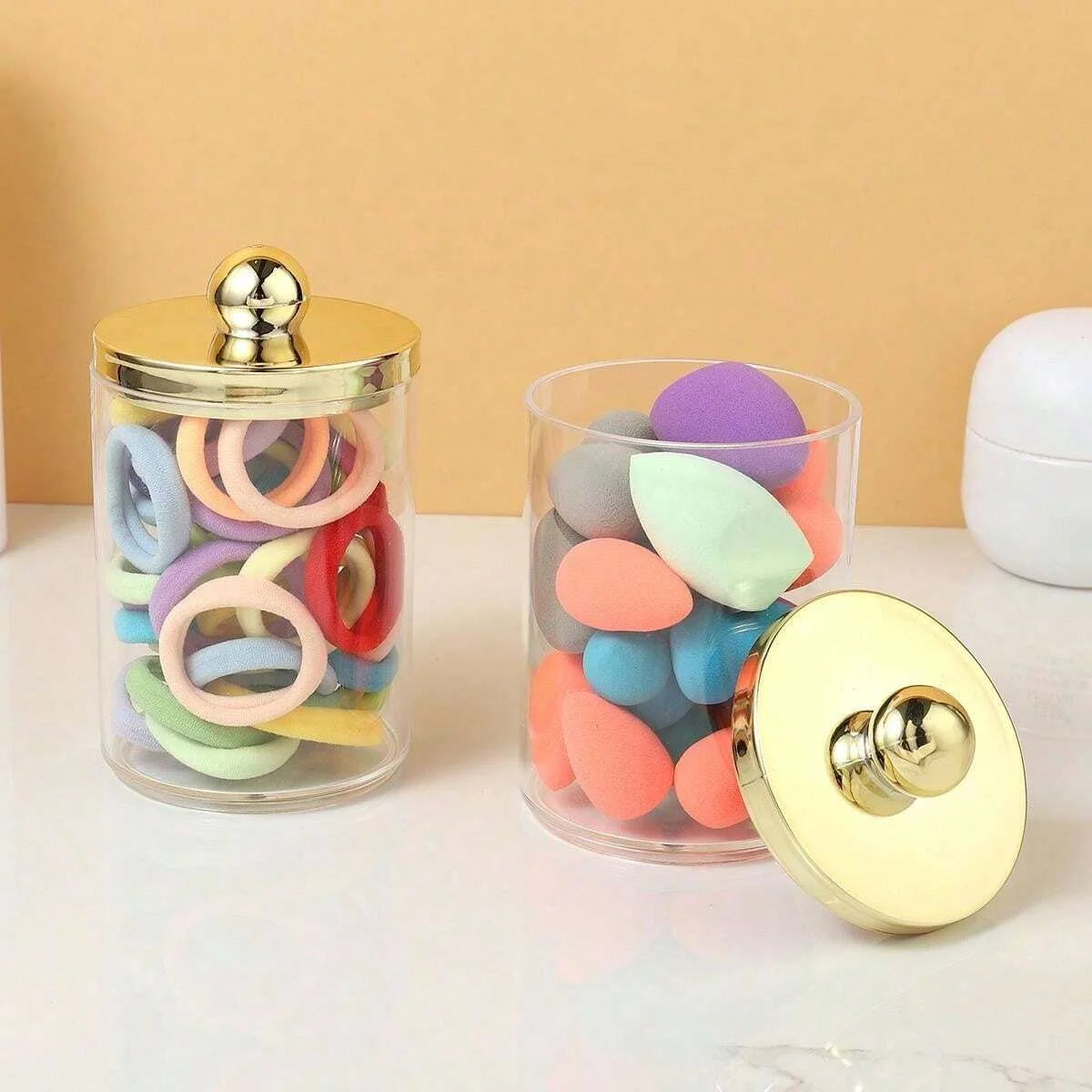 Clear Cotton Swab Holder with Lid
