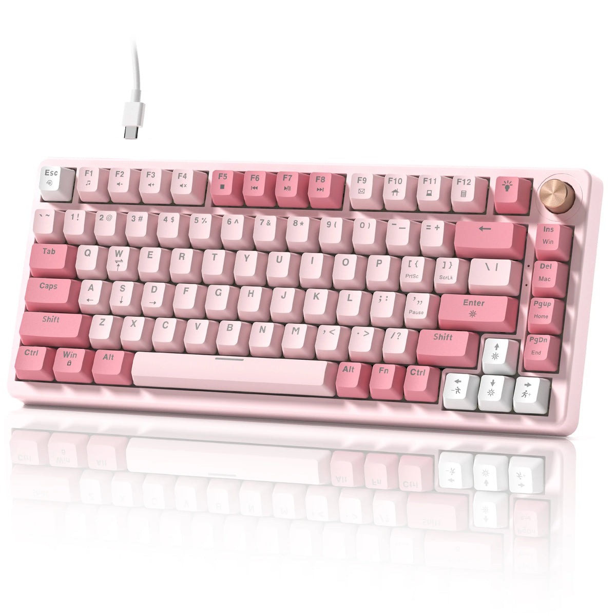 VK75 Wired Mechanical Gaming Keyboard with Hot-Swap Switches and Control Knob