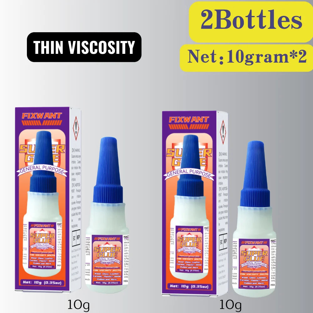 High-Strength Cyanoacrylate Super Glue for Multi-Surface Repairs