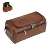 Hanging Leather Toiletry Bag with Durable Water-Resistant Design