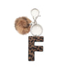 Leopard Print Letter Keychain