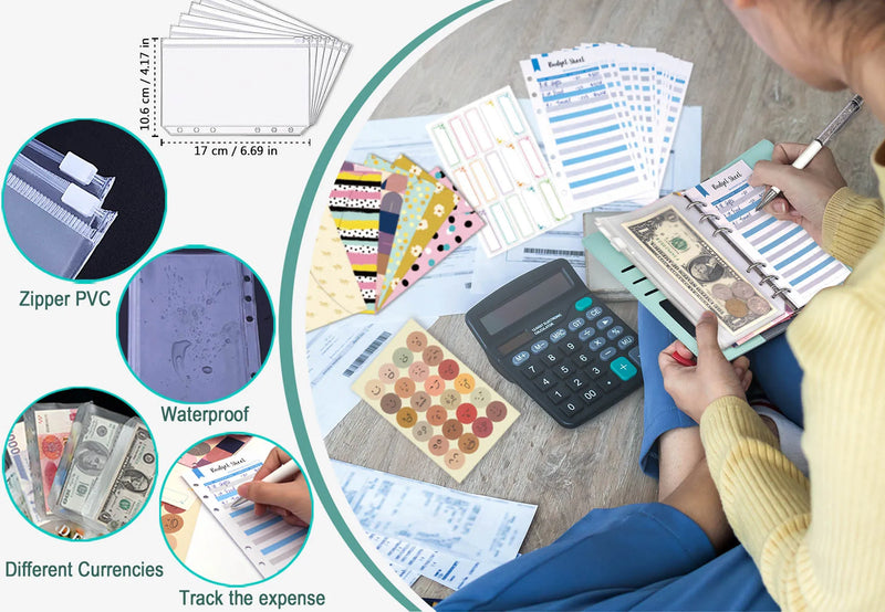 Zippered Budget Binder with Cash Envelopes