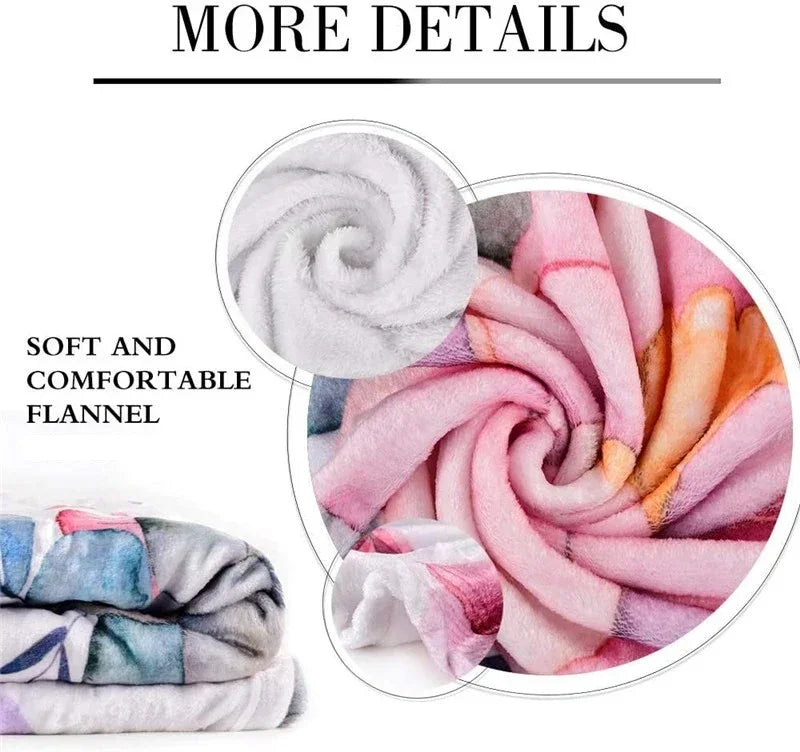 Cozy Cartoon Flannel Throw Blanket for Kids and Sofa