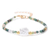 Natural Stone Bead Bracelet with Adjustable Lace-Up Closure