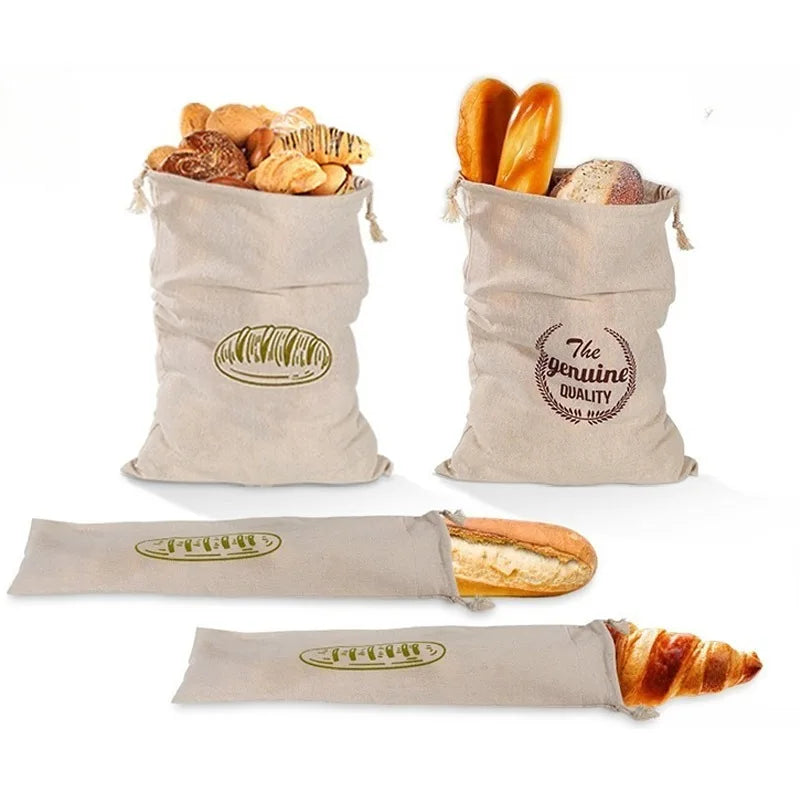 Reusable Linen Drawstring Bread Storage Bag