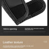 Black PU leather car gear shift cover with a velcro opening and breathable sweat absorption feature