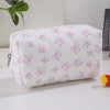 Bowknot Print Makeup Bag - Large Capacity Travel Toiletry Organizer
