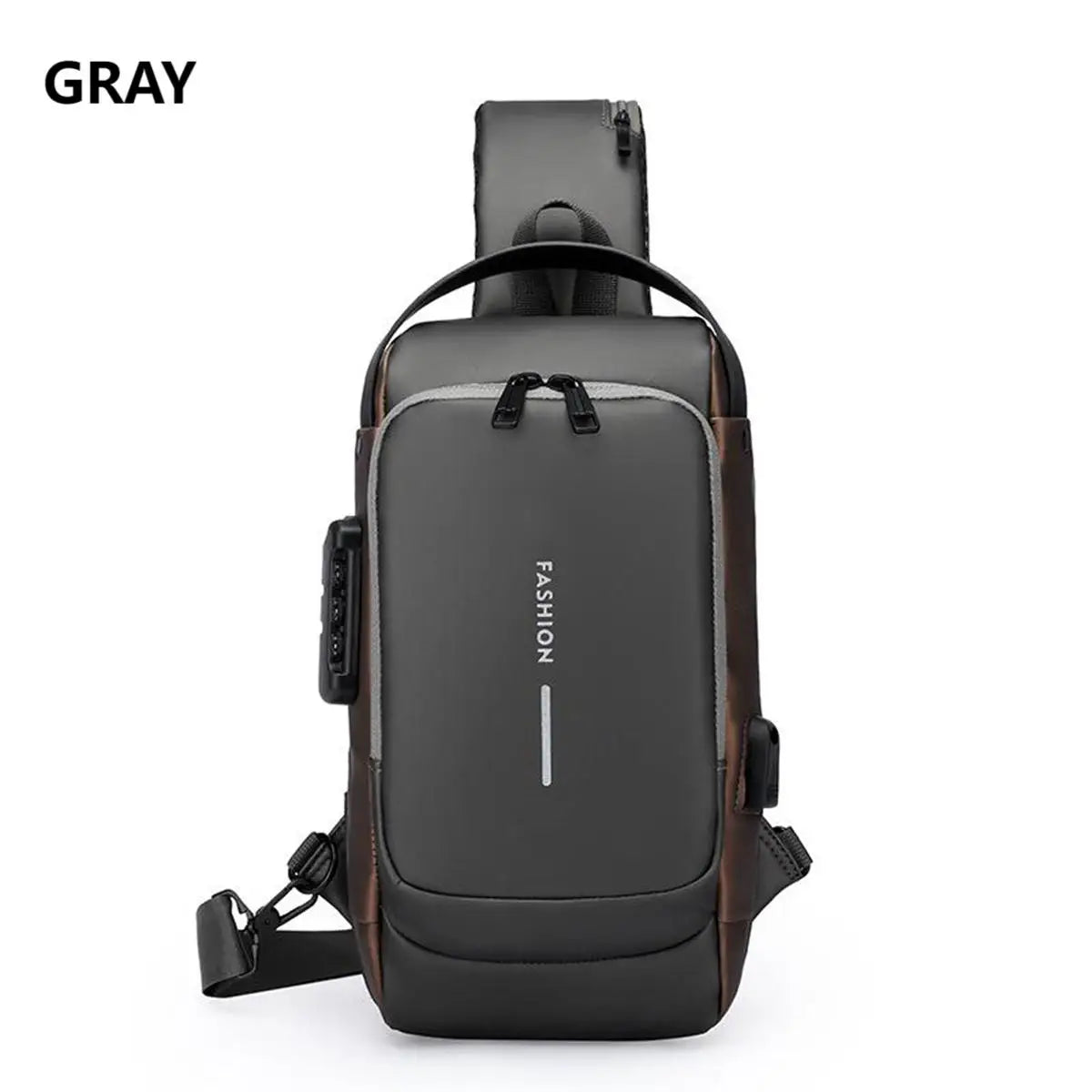 Men's Waterproof Anti-Theft Crossbody Bag with USB Charging Port