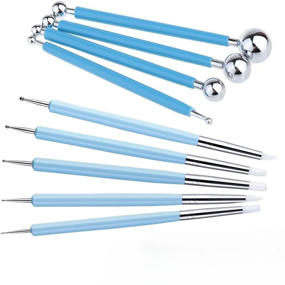 9-Piece Clay Sculpting and Dotting Tool Set