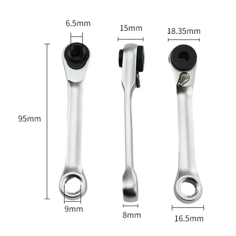 Double-Headed Mini Ratchet Wrench
