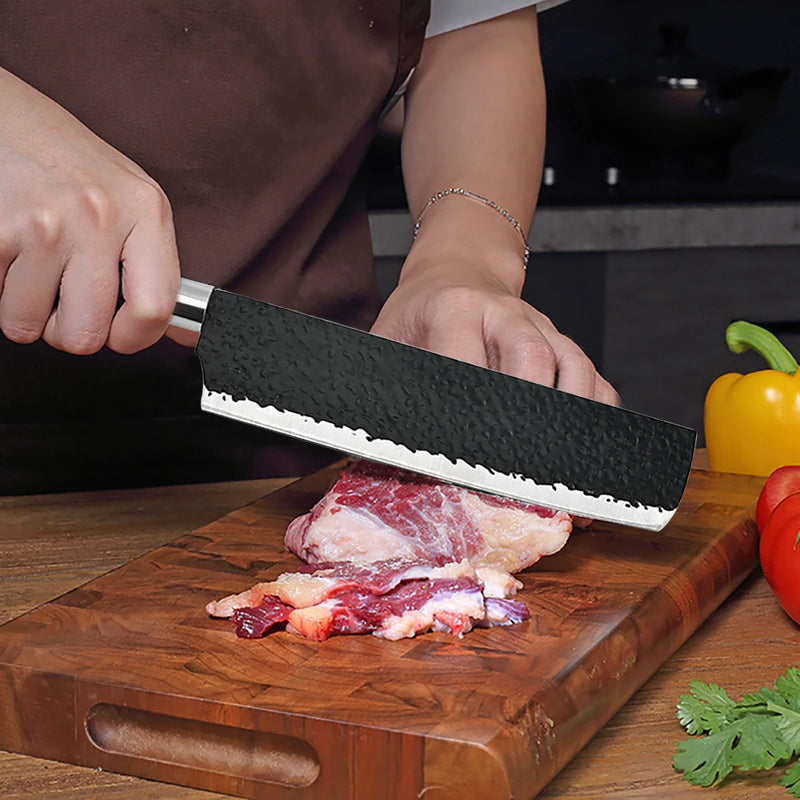 Forged Hammer-Pattern Kitchen Knife Set