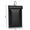 Black RFID blocking Faraday bag with a padlock for protecting car keys and phones