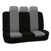 Black and gray universal rear bench seat cover for cars, trucks, and SUVs