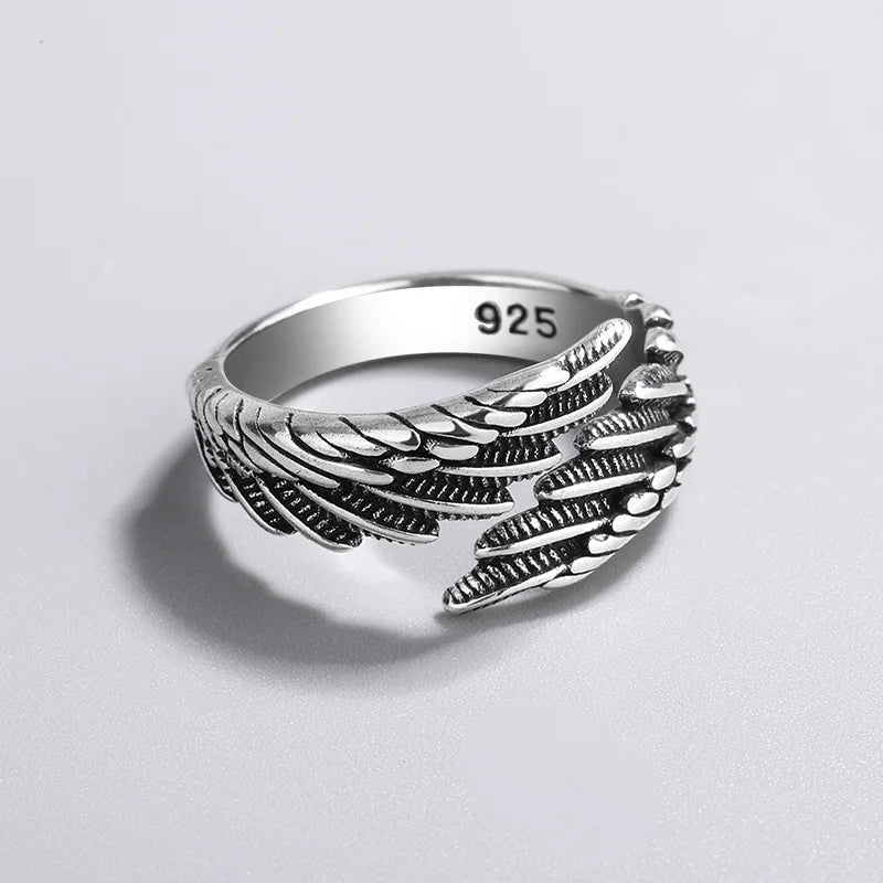 Sterling Silver Angel Wing Feather Rings
