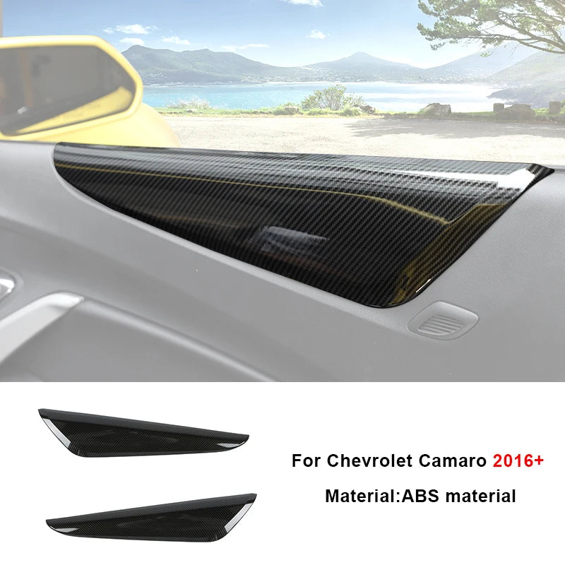 Black carbon fiber interior trim piece for Chevrolet Camaro 2016 and newer models