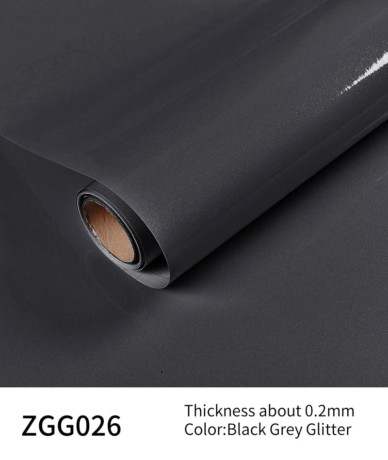 Roll of Black Grey Glitter peel-and-stick vinyl contact paper for surfaces